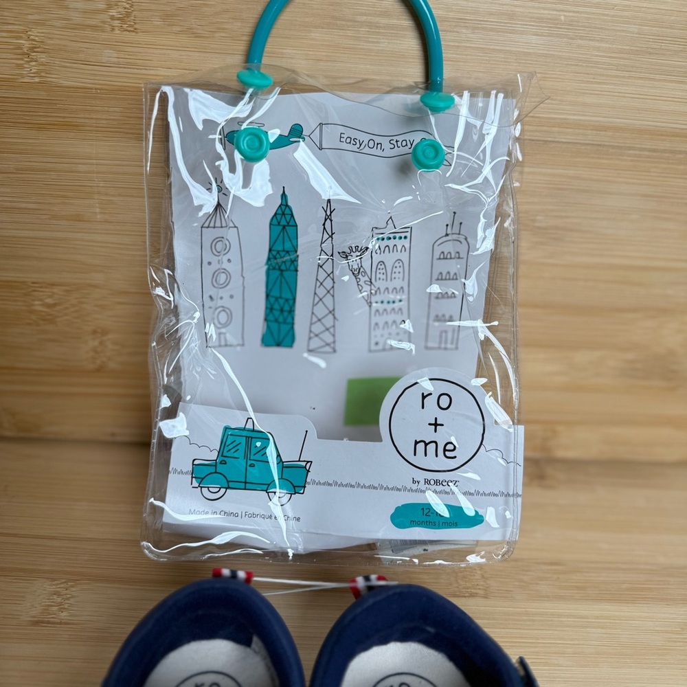 Robeez Ro + Me Baby/Toddler Sandals Navy Fisherman Style Size 12+ Months - Picture 2 of 8